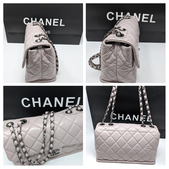 🦄🎉CHANEL Pink Bag Glazed Leather Flap Bag! Super Rare Color! Limited Edition - Picture 10 of 16